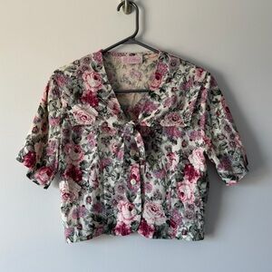 Vintage Cropped Floral Top